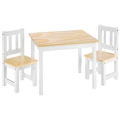 tectake Detská zostava ALICE dve stoličky a stôl - biela