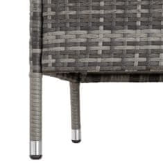tectake Záhradná lavica z umelého ratanu so stolíkom - šedá/svetlo šedá