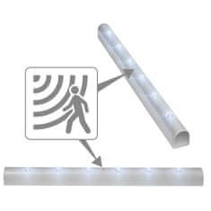 tectake 2 x Svetelná LED lišta svietidlo a integrovaný detektor pohybu - šedá