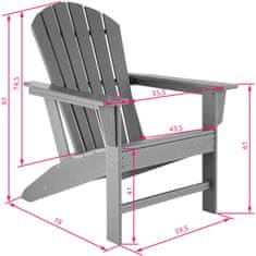 tectake Záhradná stolička s podnožkou - svetlo šedá