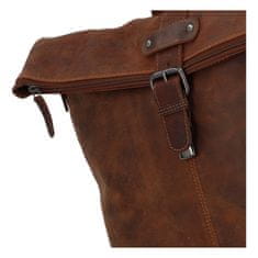Green Wood Luxusný kožený mestský batoh Greenwood rucksack, hnedý