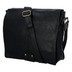 Paolo Bags Praktická a módne univerzálna veľká koženková taška s chlopňou Berta, čierna