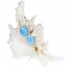 Lampglas Nežné náušnice Blue Lace z perál Lampglas s rýdzim striebrom EP4