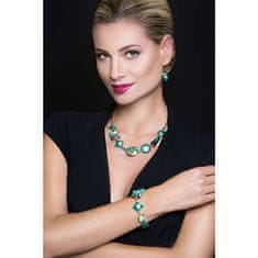 Lampglas Elegantný náhrdelník Emerald Princess s 24 karátovým zlatom a striebrom v perlách Lampglas NRO1