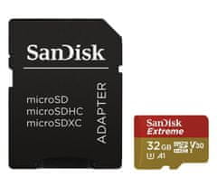 SanDisk Extreme 32GB micro SDHC karta/ CL10 A1 UHS-I V30 100mb/s vrátane adaptéra