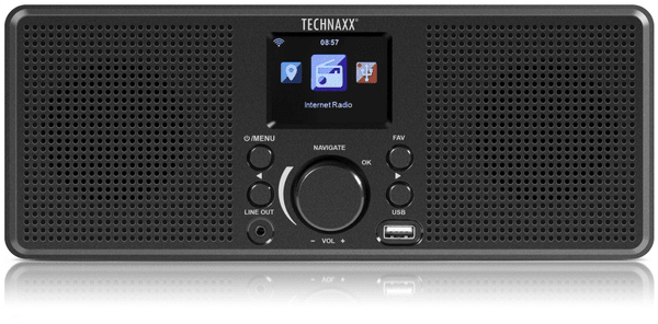 internetové rádio technaxx tx-153 wifi nap sleep alarm usb podpora mp3 aac flac wma 250 predvolieb klasický design
