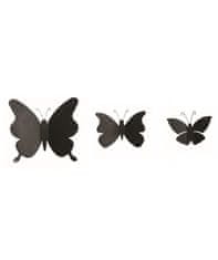 Crearreda Nástenná 3D dekorácie Crearreda SD Black Butterflies 24002 Čierni motýle