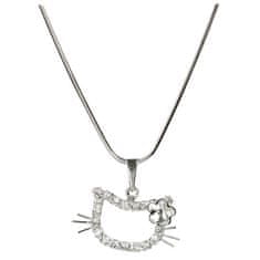 Levien Dievčenské náhrdelník Mačička s kvietkom Crystal