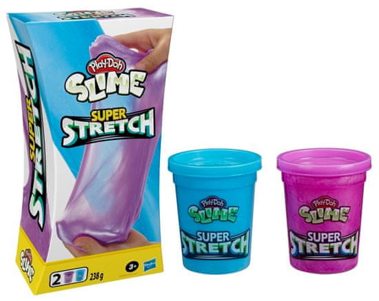 Play-Doh Super naťahovacia plastelína fialová/modrá