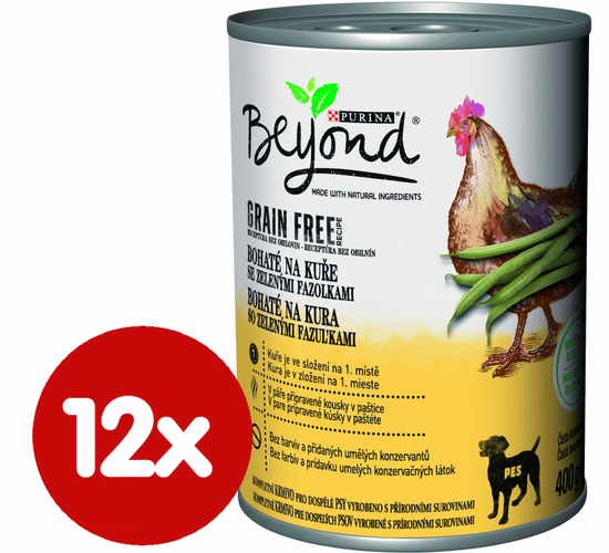 BEYOND Grain Free kurča so zelenými fazuľkami 12 x 400 g