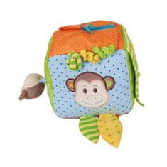 Bigjigs Toys Bigjigs Baby Textilná aktívna kocka opička Cheeky