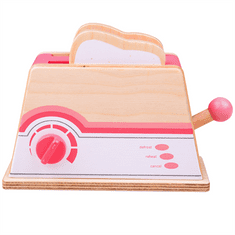 Bigjigs Toys Drevený toaster ružový