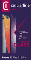 CellularLine Ochranné tvrdené sklo Second Glass Ultra pre Apple iPhone 12/12 Pro TEMPGLASSIPH12MAX