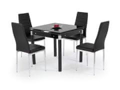 Halmar Sklenený rozkladací jedálenský stôl Kent - čierna