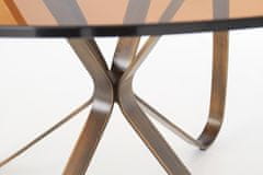Halmar Okrúhly sklenený jedálenský stôl Lungo - hnedá / zlatá