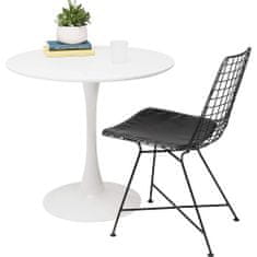 KONDELA Okrúhly jedálenský stôl Reventon 80x75 cm - biela matná