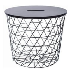 KONDELA Okrúhly príručný stolík Batis Typ 2 - grafit / čierna