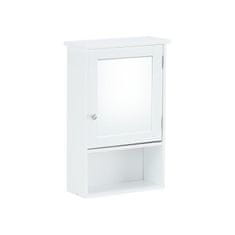 KONDELA Kúpeľňová skrinka so zrkadlom Atene Typ 2 - biela