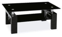 Signal Sklenený konferenčný stolík Lisa II - čierny lesk / chróm / čierne sklo