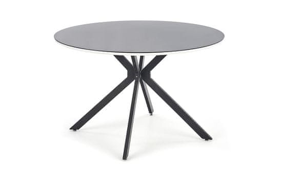 Halmar Okrúhly sklenený jedálenský stôl Avelar - čierna / biela