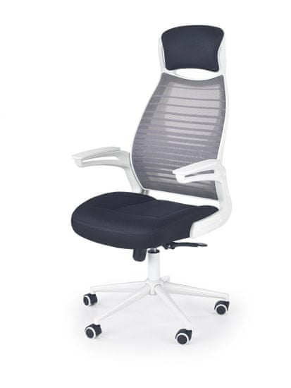 Halmar Kancelárska stolička s podrúčkami Franklin - biela / čierna / sivá