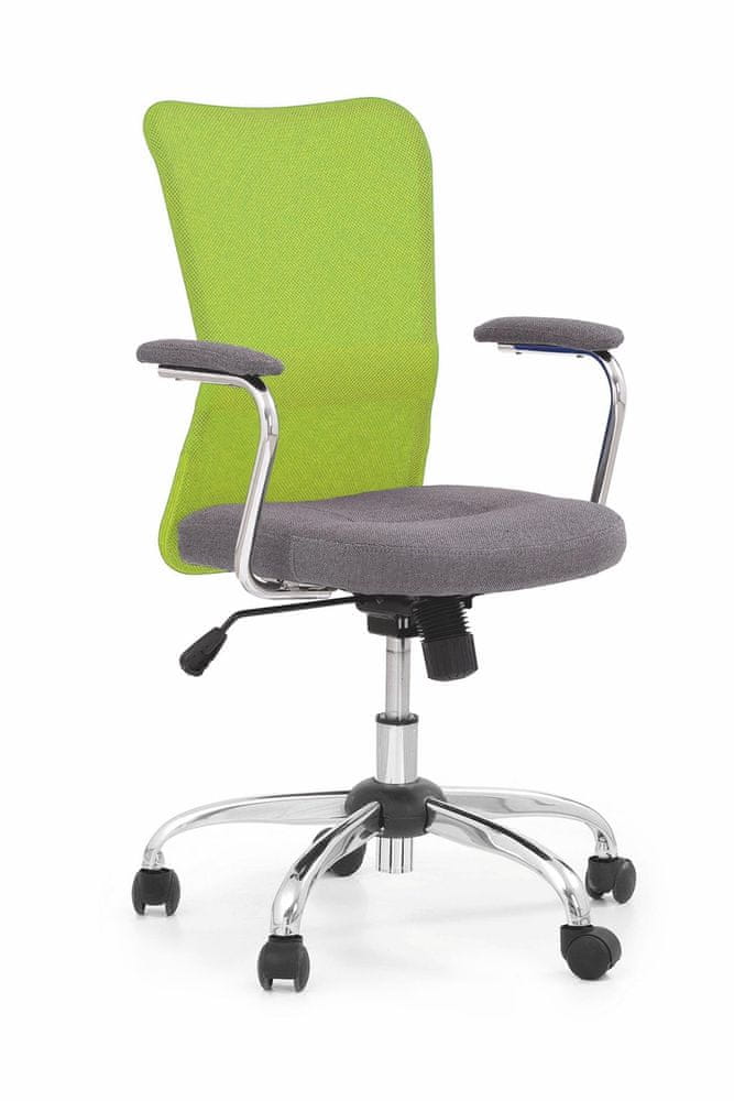 Halmar Detská stolička na kolieskach s podrúčkami Andy - zelená / sivá
