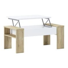 KONDELA Konferenčný stolík s úložným priestorom Pula - dub sonoma / biela