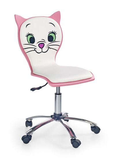 Halmar Detská stolička na kolieskach Kitty 2 - ružová / biela