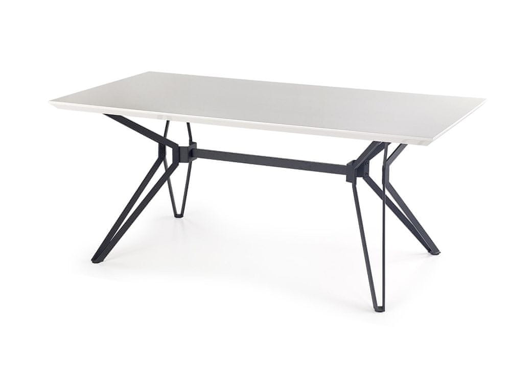Halmar Jedálenský stôl Pascal 160 - biely lesk / čierna