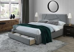 Halmar Čalúnená manželská posteľ s úložným priestorom Valery 160 - sivá