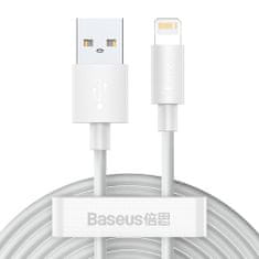 BASEUS Simple Wisdom 2x kábel USB / Lightning PD 2.4A 1.5m, biely