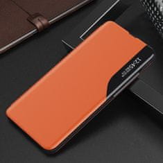 MG Eco Leather View knižkové puzdro na Huawei P40 Lite E, oranžové