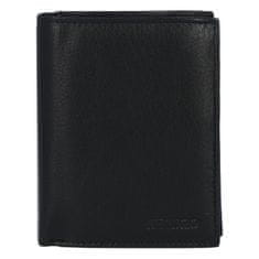 Bellugio Praktická a jednoduchá pánska kožená peňaženka Henrich, čierna