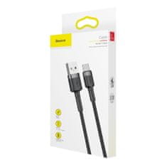 BASEUS Cafule kábel USB / USB C QC 3.0 3A 1m, čierny/sivý