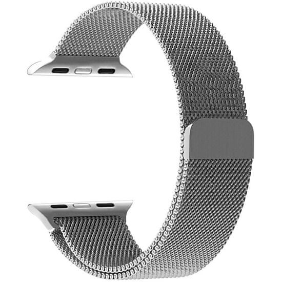 4wrist Oceľový milánsky remienok na Apple Watch – Strieborný 42/44/45/49 mm