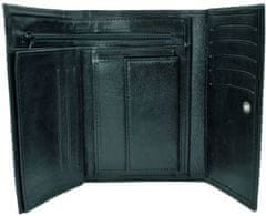 VegaLM Kožená peňaženka s bohatou výbavou v čiernej farbe