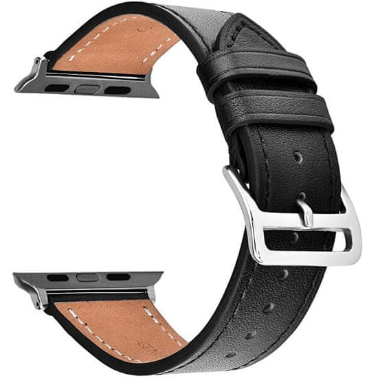 4wrist Kožený remienok na Apple Watch – Čierny 42/44/45/49 mm