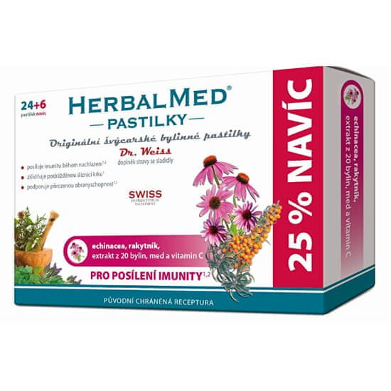 Simply you HerbalMed pastilky Dr. Weiss pre posilnenie imunity 24 pastiliek + 6 pastiliek ZADARMO