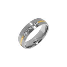 Silvego Snubný oceľový prsteň pre ženy PARIS RRC2048-Z (Obvod 48 mm)