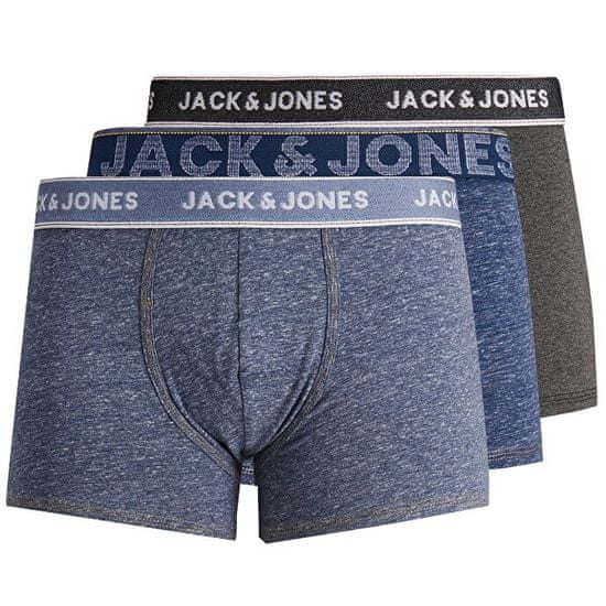 Jack&Jones 3 PACK - pánske boxerky JACDENIM Trunks 12168858 Navy Blaze r