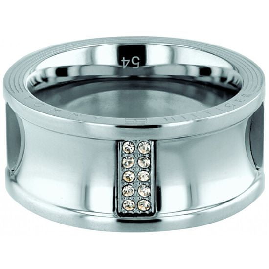 Tommy Hilfiger Luxusné oceľový prsteň s kryštálmi TH2780034