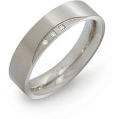 Boccia Titanium Titánový snubný prsteň s diamantmi 0138-02 (Obvod 58 mm)