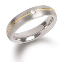 Boccia Titanium Titánový snubný prsteň s diamantom 0130-06 (Obvod 49 mm)