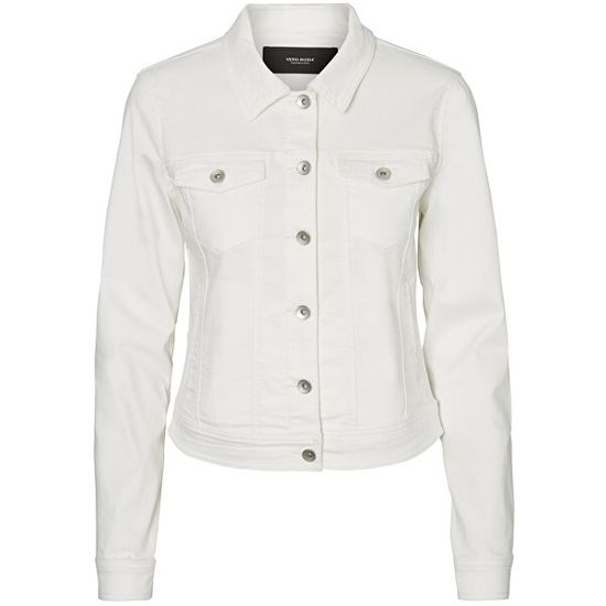 Vero Moda Dámska džínsová bunda VMHOT SOYA Regular Fit 10193085 Bright White