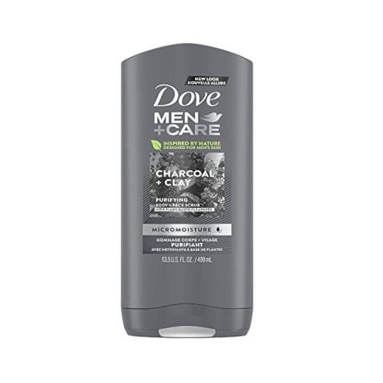 Dove Sprchový gél pre mužov Men + Care Charcoal & Clay ( Body And Face Wash)