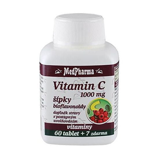 MedPharma Vitamín C 1000 mg so šípkami predĺžený účinok 60 tbl. + 7 tbl. ZD ARMA