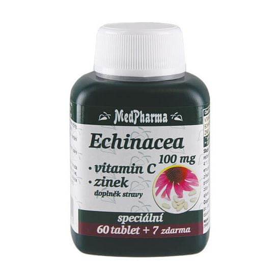 MedPharma Echinacea 100 mg + vitamín C + zinok 60 tbl. + 7 tbl. ZD ARMA