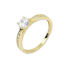 Brilio Zlatý prsteň s kryštálmi 229 001 00753 (Obvod 57 mm)