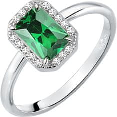 Morellato Trblietavý strieborný prsteň so zeleným kamienkom Tesoro SAIW76 (Obvod 52 mm)