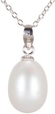 JwL Luxury Pearls Strieborný náhrdelník s pravou perlou 45 cm JL0436 (retiazka, prívesok) (Dĺžka 55 cm)